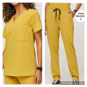 Figs scrub pants light gold size L